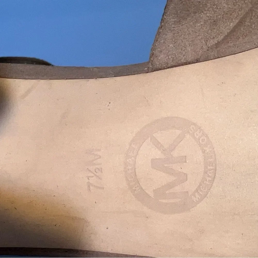 MICHAEL Michael Kors Brown Suede Platform T-Strap Heels